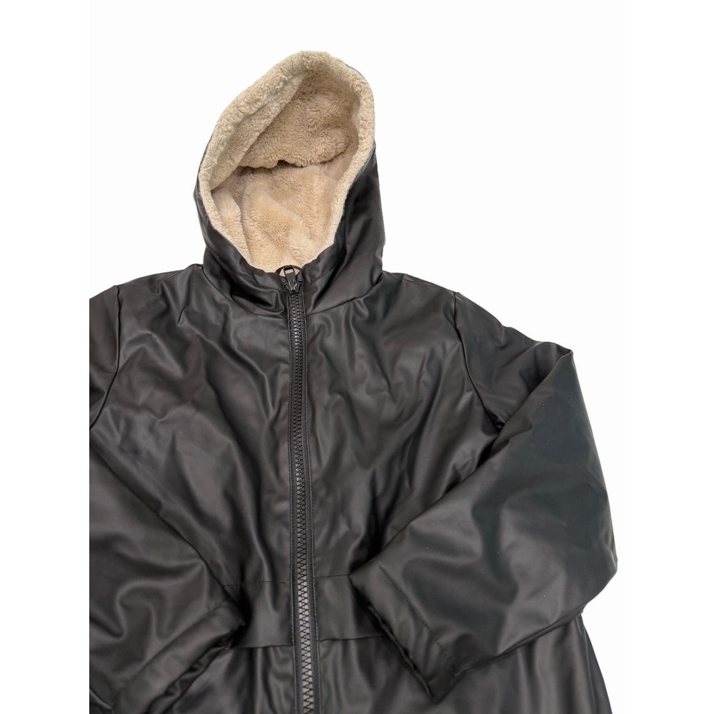 ZARA  Girl Back Hooded Coat Faux fur linig Size 10 /140